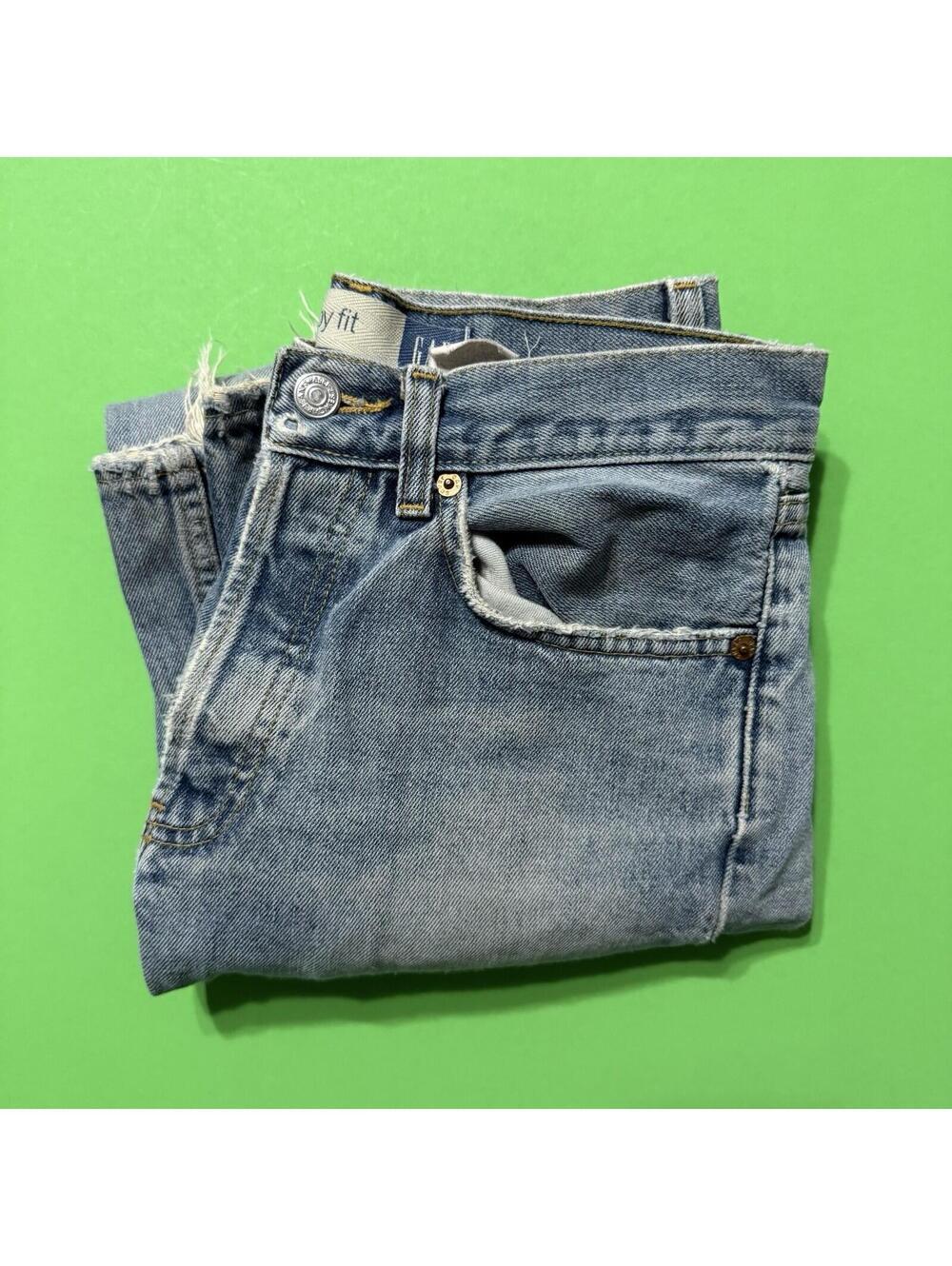 Vintage Gap Boy Fit Jeans Size 6 Regular Fit Light Wash Cotton Made In USA 28x29